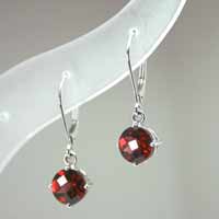 white gold garnet earrings