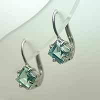 white gold aqua earrings